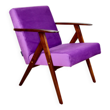 Fauteuil vintage comme VAR en velours violet - 2 pièces disponibles