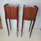 Pair of Louis XV style bedside tables in marquetry