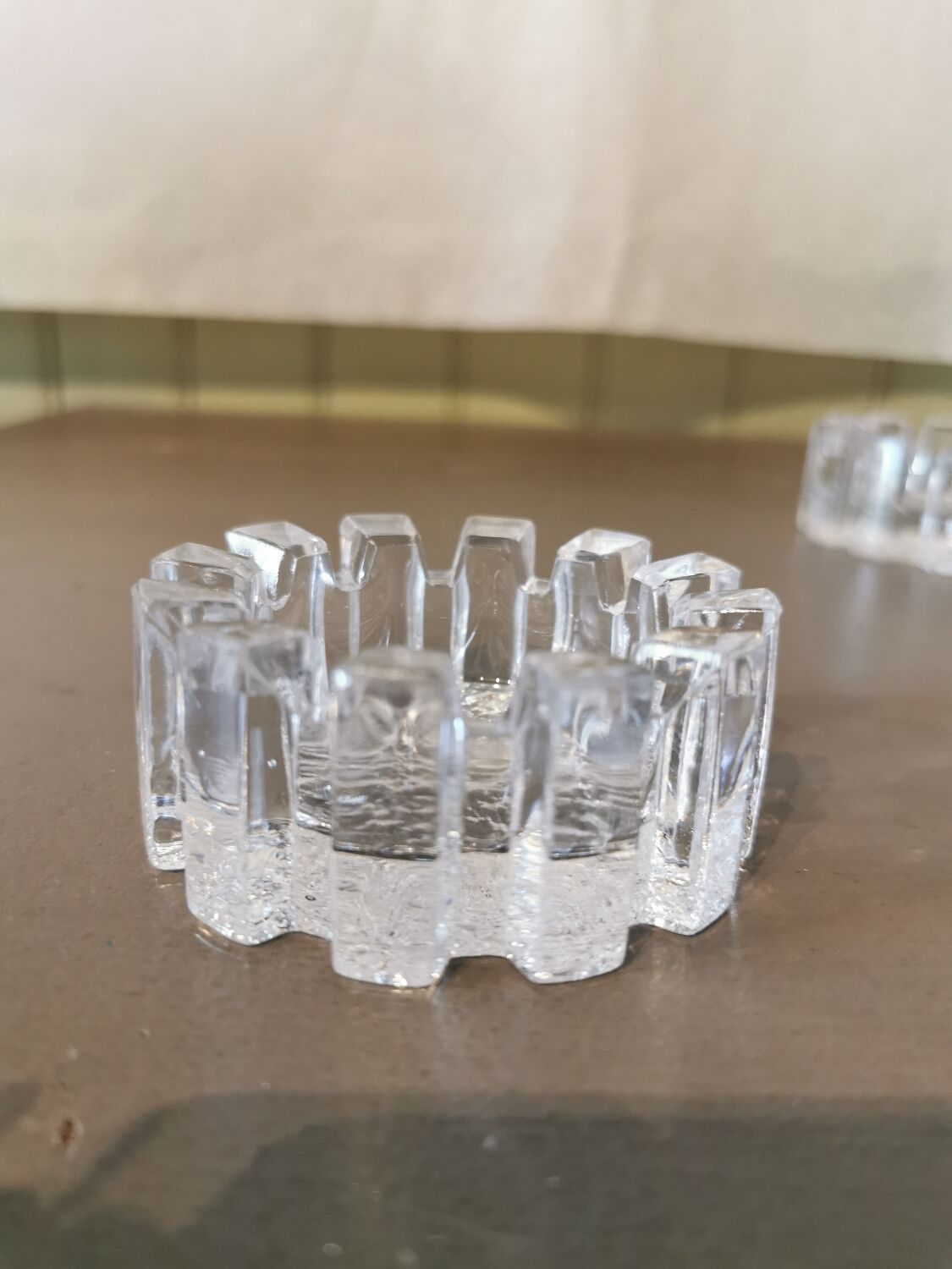 Trio of vintage crystal candlesticks