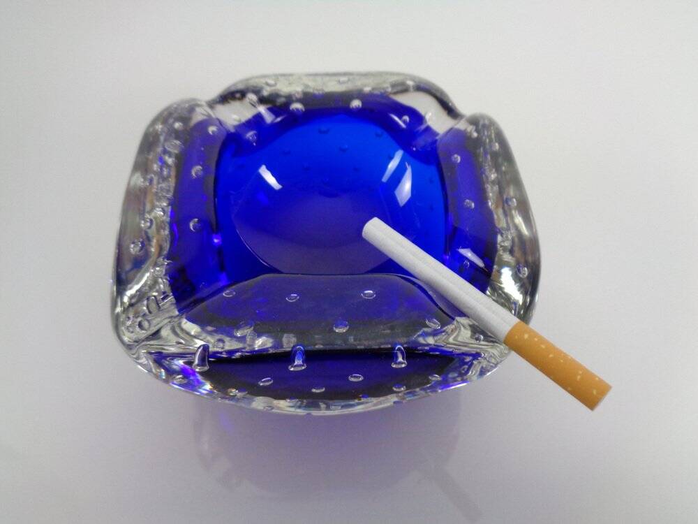 Blue Sommerso Murano Glass Ashtray, Italy, 1960s