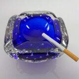 Blue Sommerso Murano Glass Ashtray, Italy, 1960s