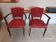 pair of red bridge armchairs