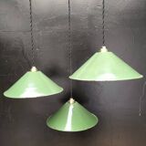 Enameled sheet metal cone pendants