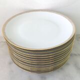 Set of 10 flat plates porcelain from Limoges