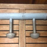 Ancienne patère porte manteau mural x2 bois gris vintage #a417