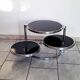 Table basse ronde à 3 plateaux années 70-80