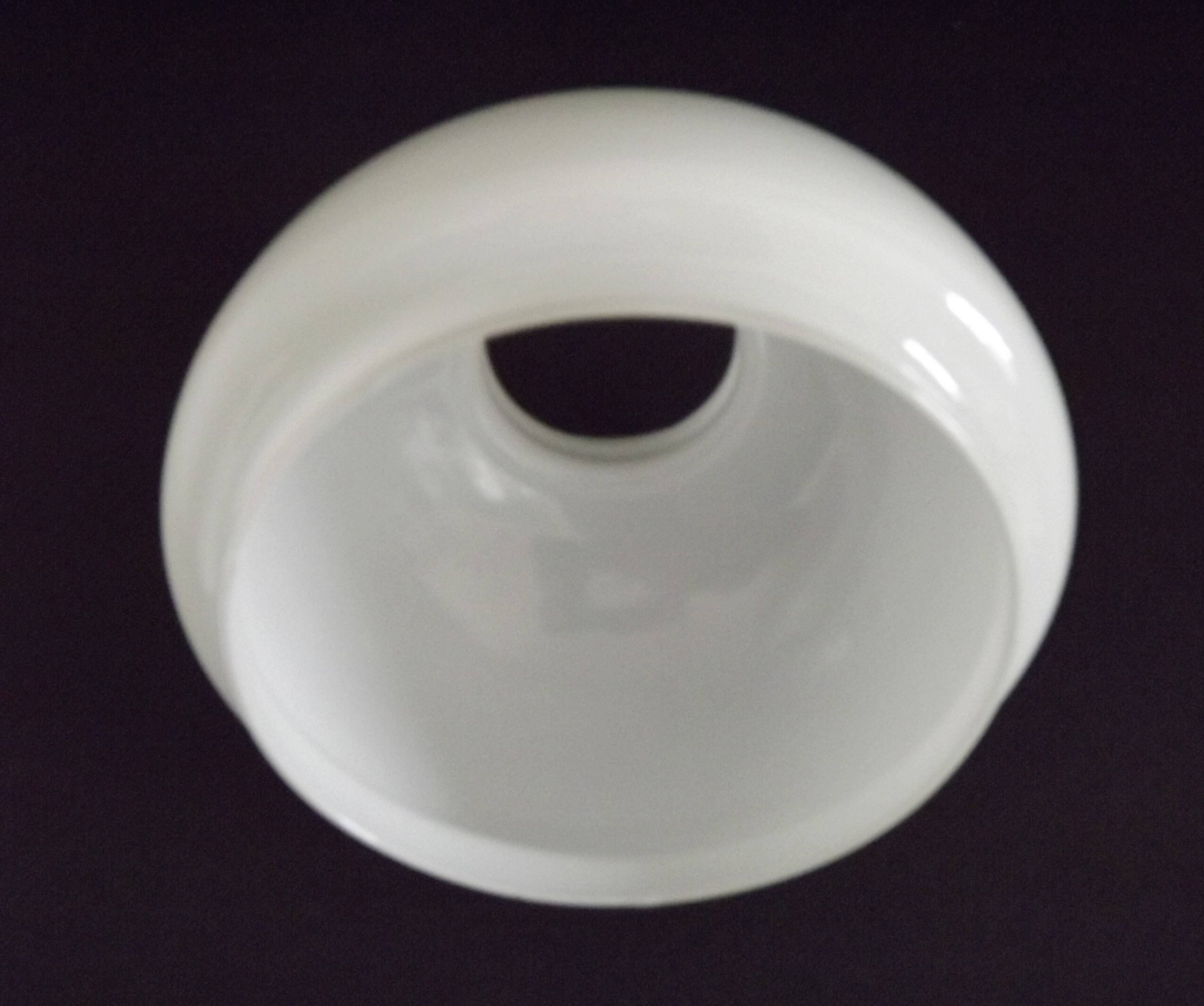 French vintage set of 4 white opaline glass lantern-style replacement shades.