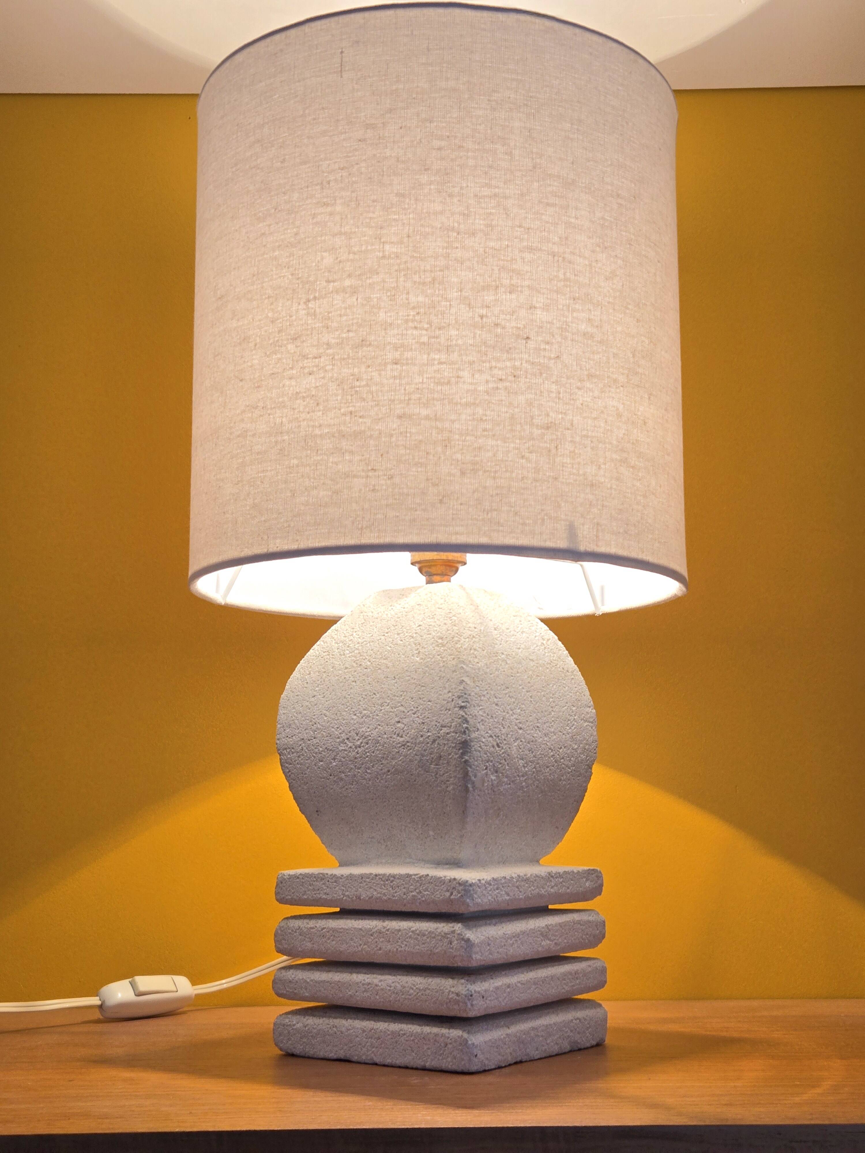 Solid stone lamp and lampshade - design DLG Albert Tormos