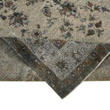 Handmade distressed oriental 1980s 203 cm x 324 cm grey rug