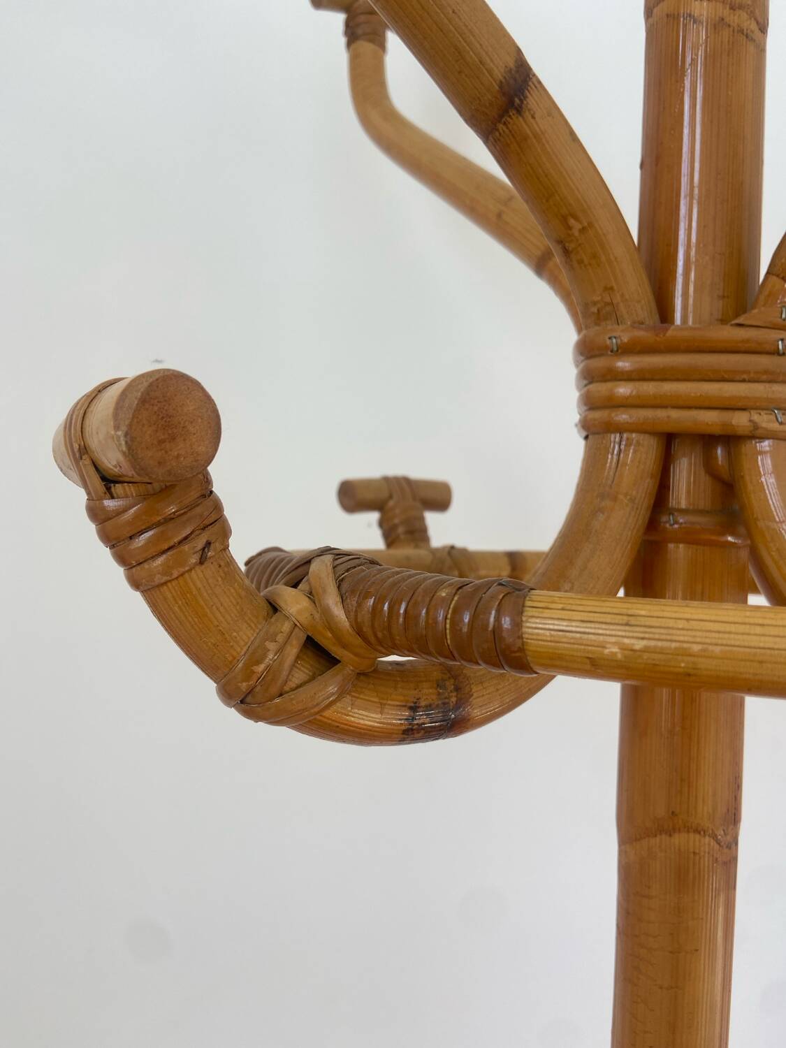 Vintage Rattan Parrot Coat Rack