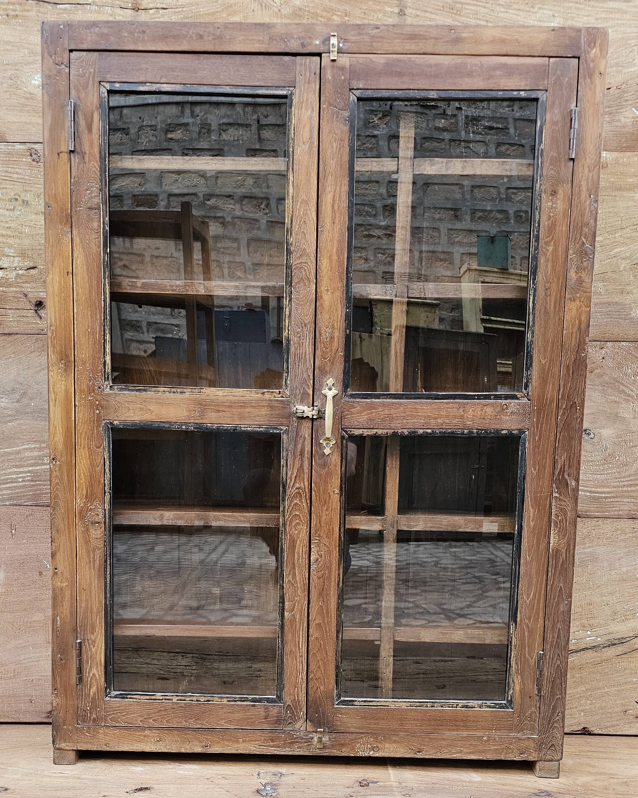 Old Burmese teak display case