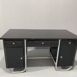 Bureau moderniste tchécoslovaque en chrome et bois, années 1950, Europe