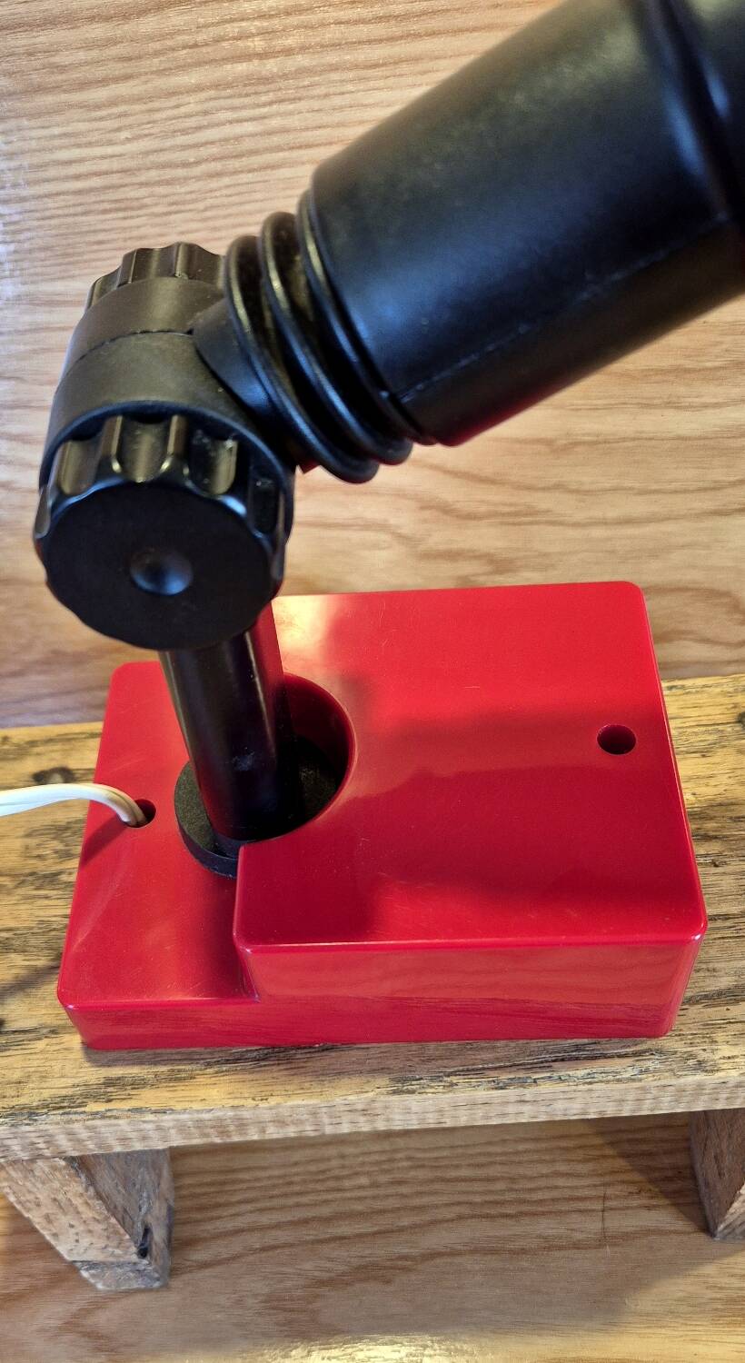 Vintage 70's red desk lamp.