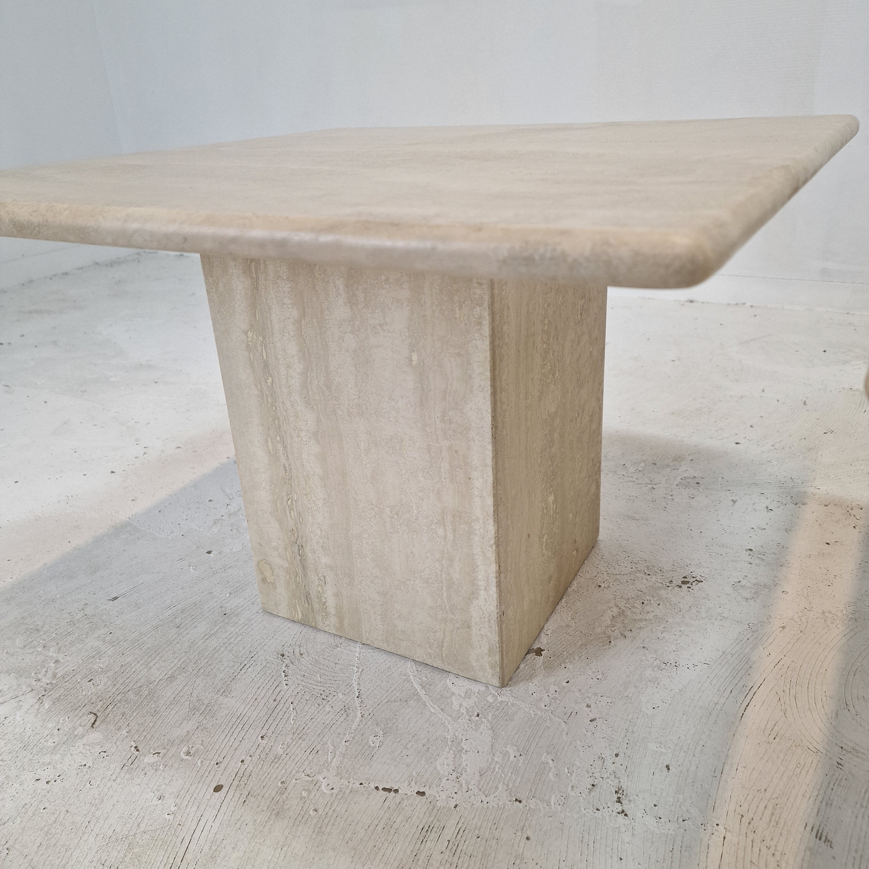 Set of 3 italian travertine coffee or side tables, 1980s