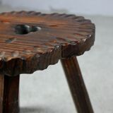 Pair of wooden stools, Spanish folk art