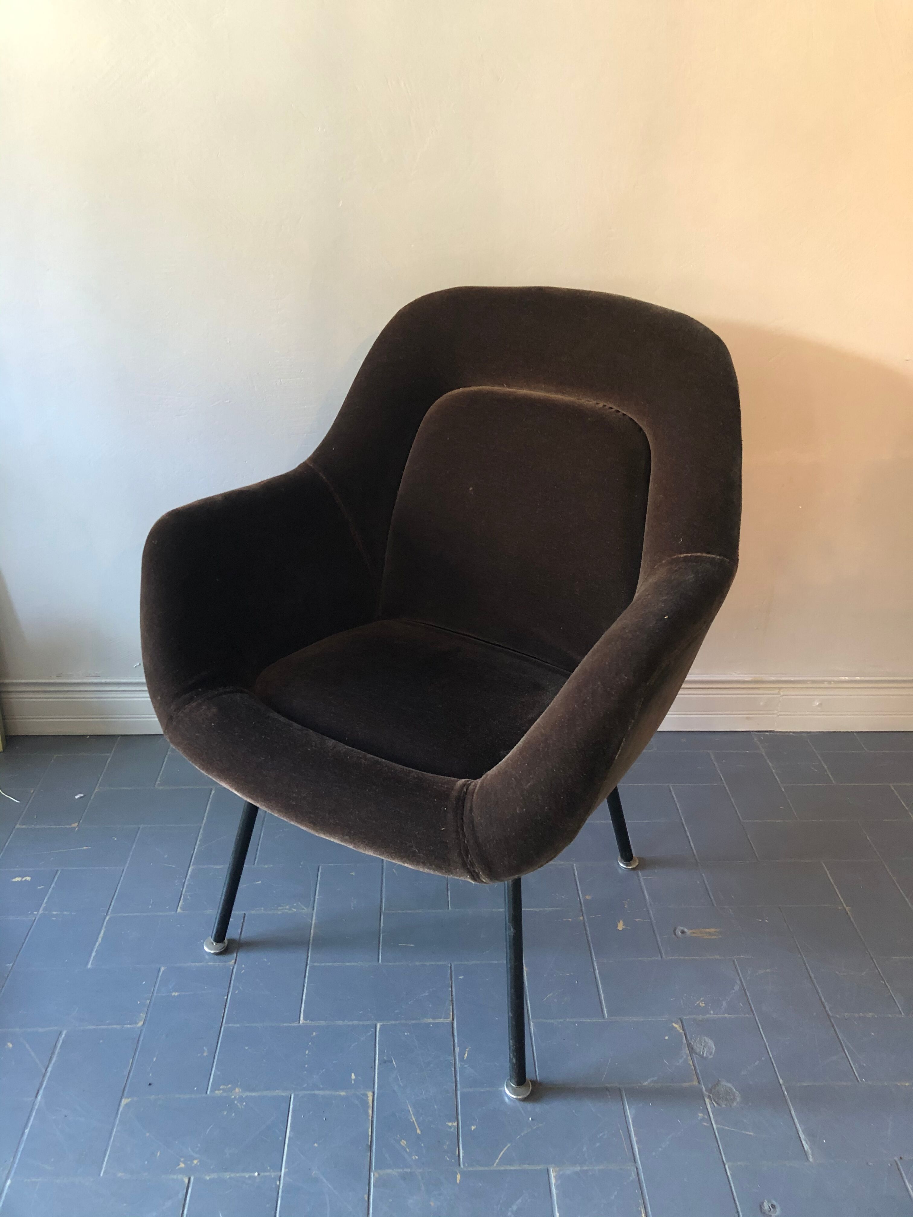 Vintage velvet-covered chair