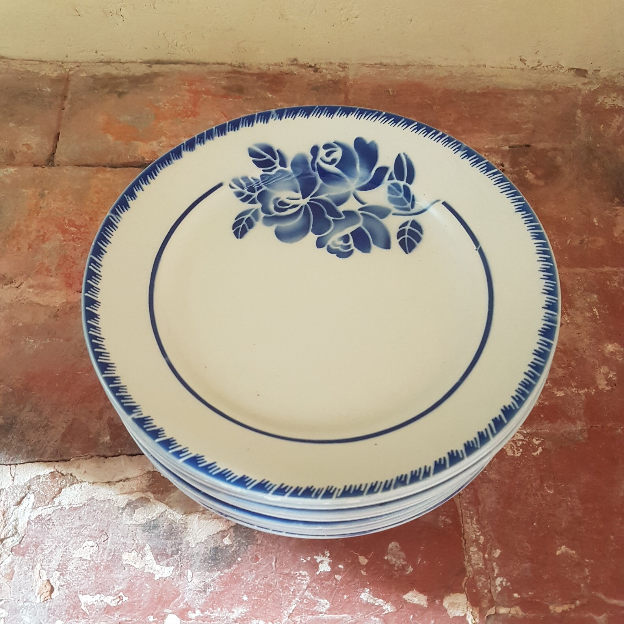 Blue ceramic plates