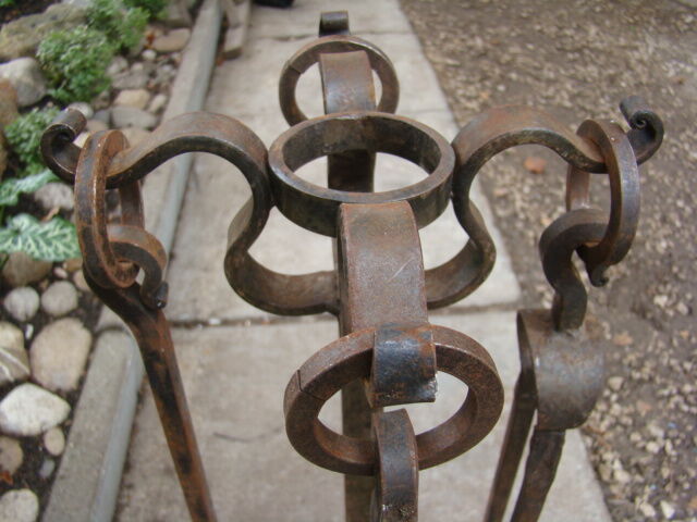 Old wrought iron fireplace accessories