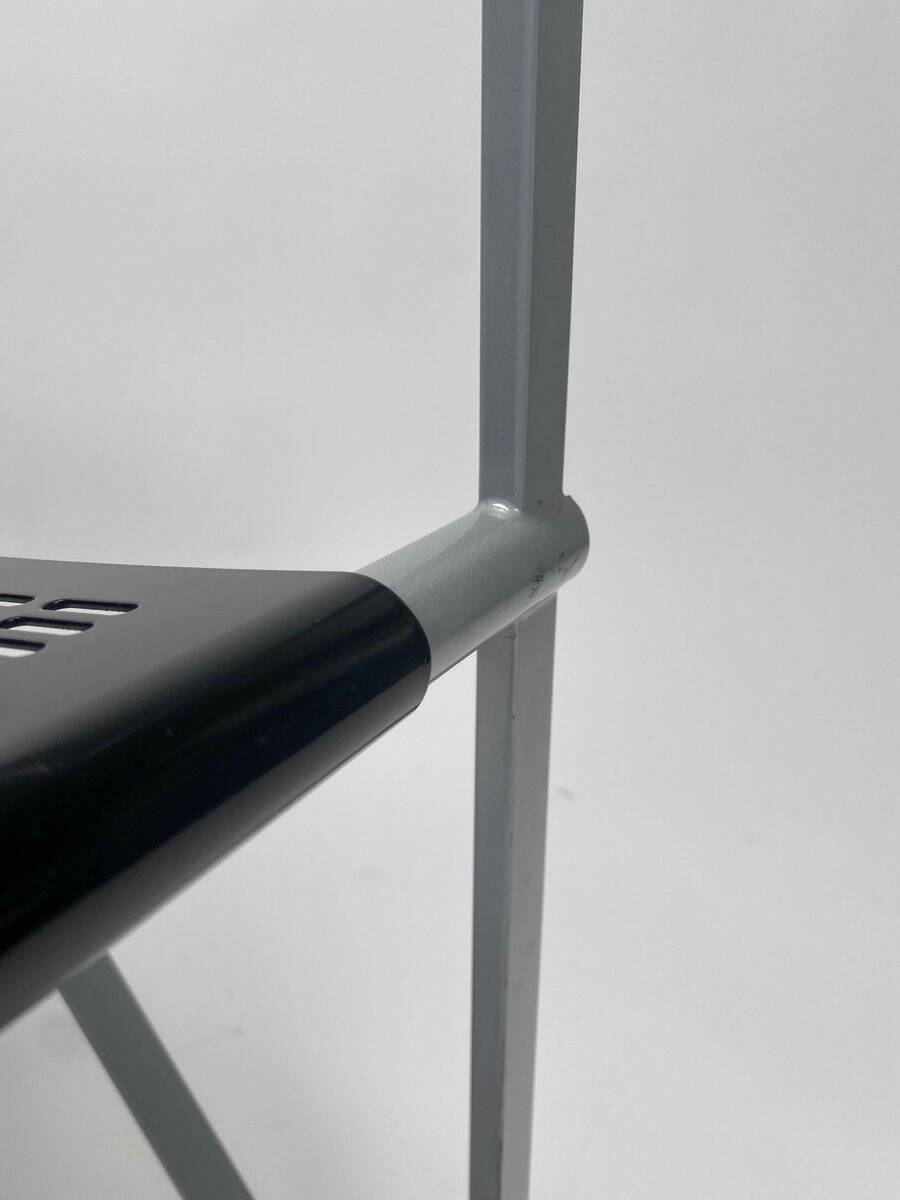 Model 601 Seconda Chairs in Metal attributed to Mario Botta, 1982, Set of 4