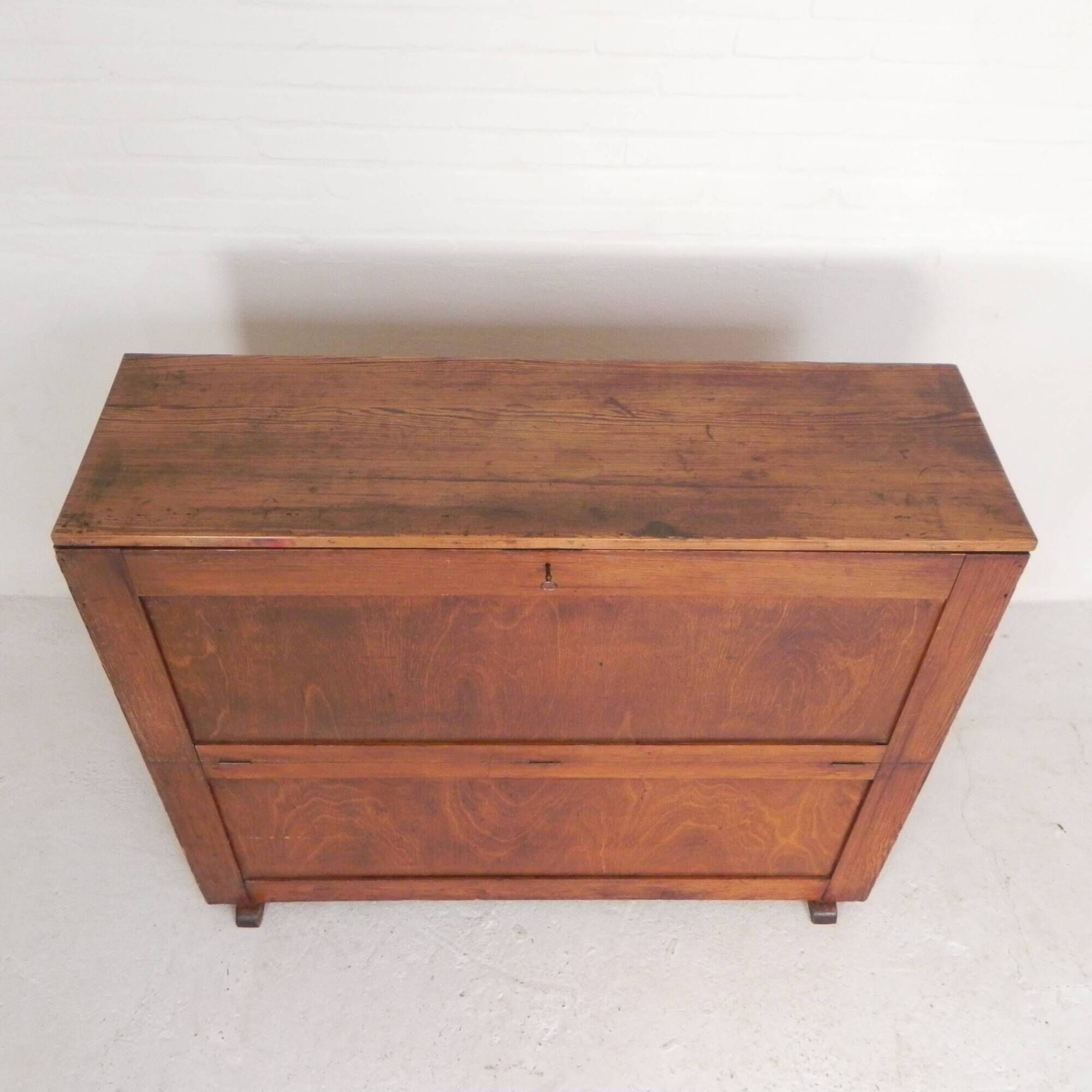Pine school chart cabinet, architect's cabinet, map cabinet, 1930s