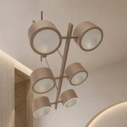 Grey metal Sputnik chandelier Stilnovo Lelli Style with 6 arms Italian
