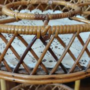 Rattan serving table