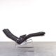 Bauhaus Leather and Chrome Model Fenix Chaise Lounge by Sam Larsson for Dux