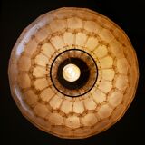 Suspension in pearls of mother-of-pearl of Capiz and brass