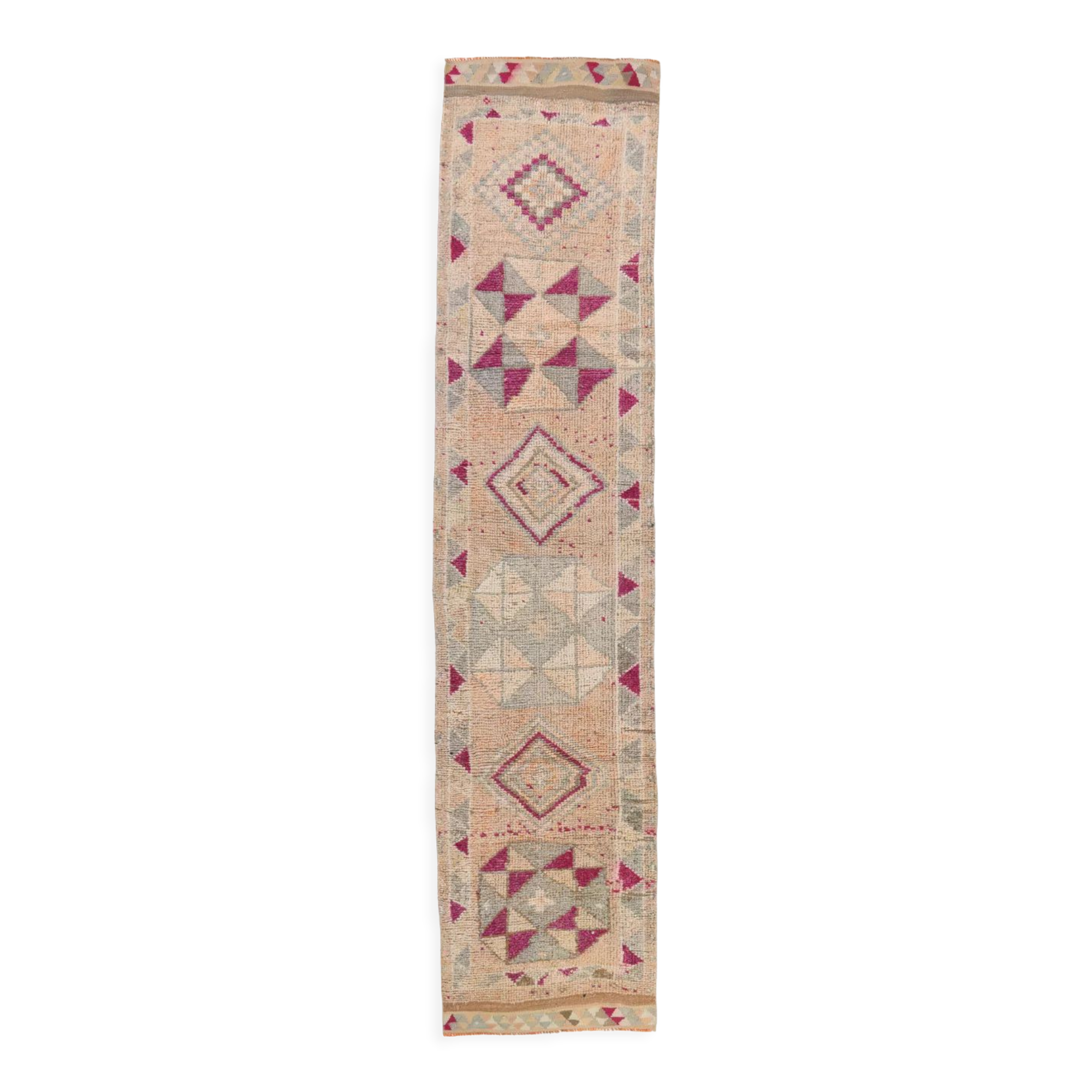 3x11 pale orange turkish vintage runner rug 75x332cm