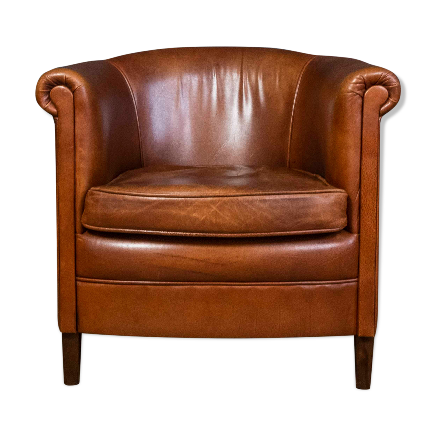 Sheep leather club chair