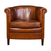 Chaise club en cuir de mouton