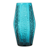 Vase à bulles vintage design bleu Stolle Nieman 1970