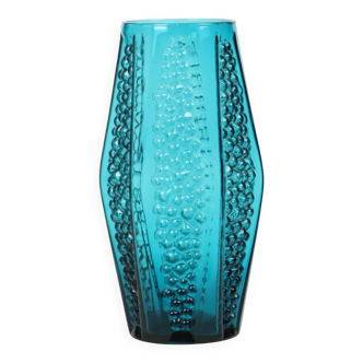 Vintage Blue Design Bubble Vase Stolle Nieman 1970s