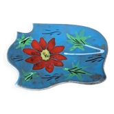 Hand painted ceramic empty pocket plate with flower pattern