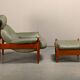 Lounge Chair in the manner Sergio Rodrigues and Jean Gillon, Oak / Leather
