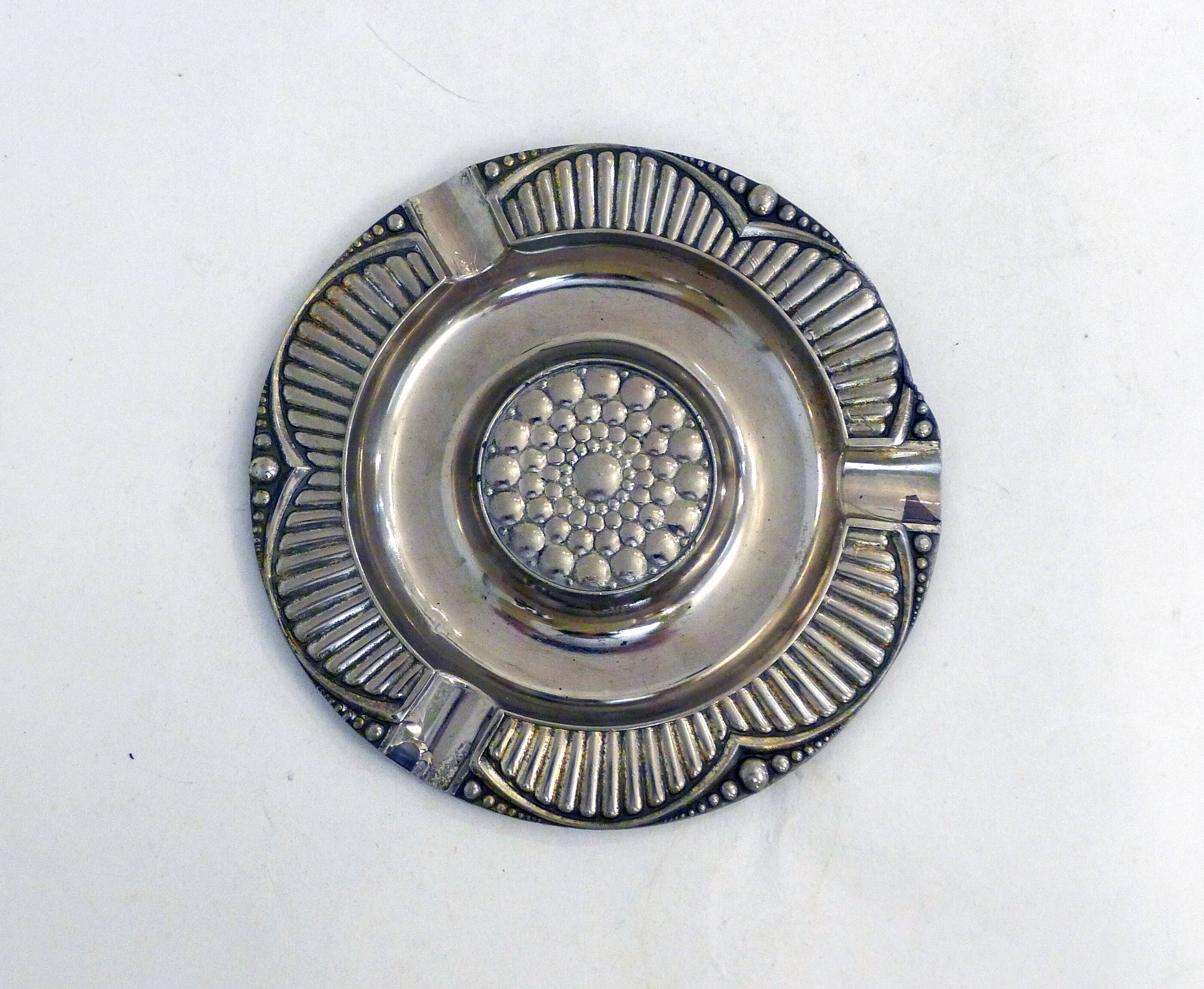 Art Deco chrome ashtray