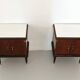 Pair of Black Walnut Nightstands with Marble Top ascr. to Paolo Buffa, Ita