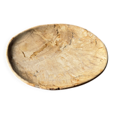 Petit vide poche ou plat en bois pétrifié circulaire beige D22,5-20 -3310
