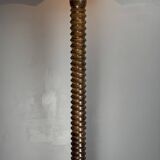 Brutalist midcentury wood turned cocoon floor lamp