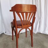 Chaise de salle à manger vintage en bois courbé : dossier éventail style Thonet, pub irlandais des années 1970