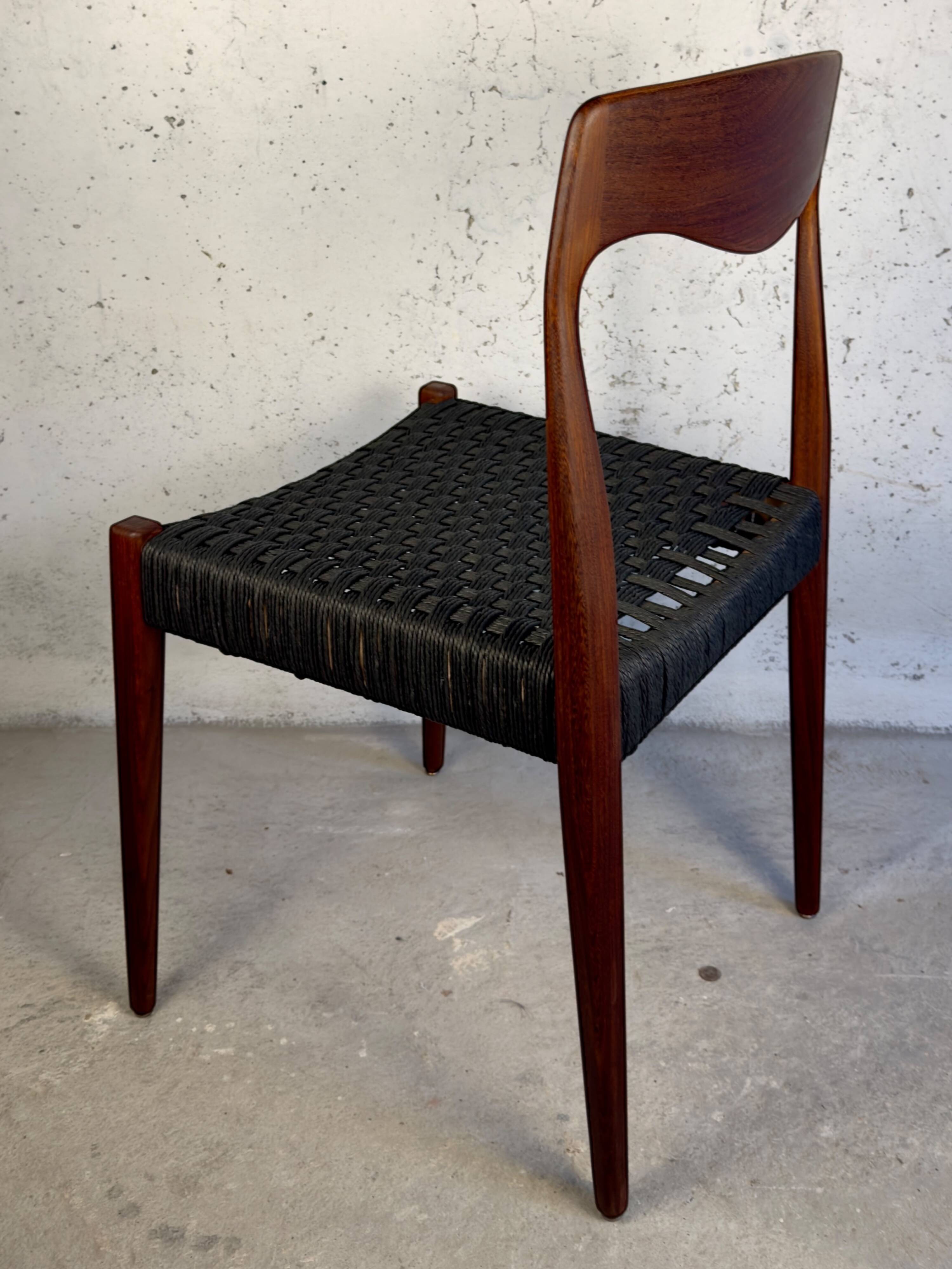 Dining Chair – Teak & Black Danish Cord,  1960