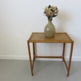 Side table, rattan couch end 60s 70s