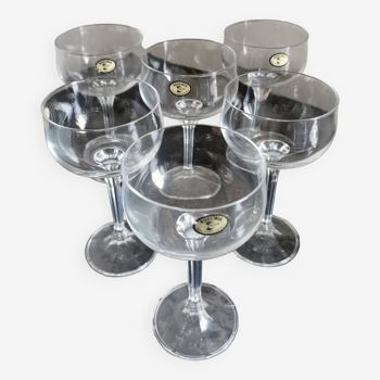 Bohemian crystal champagne glasses 6pcs available