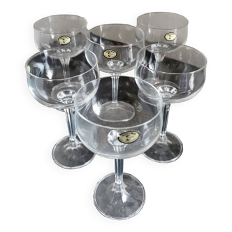 Bohemian crystal champagne glasses 6pcs available