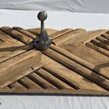 Wooden wall coat rack with 9 double cast iron hooks