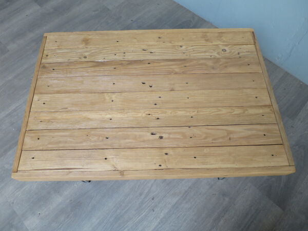 Table basse plateau bois pieds alu