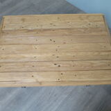 Table basse plateau bois pieds alu