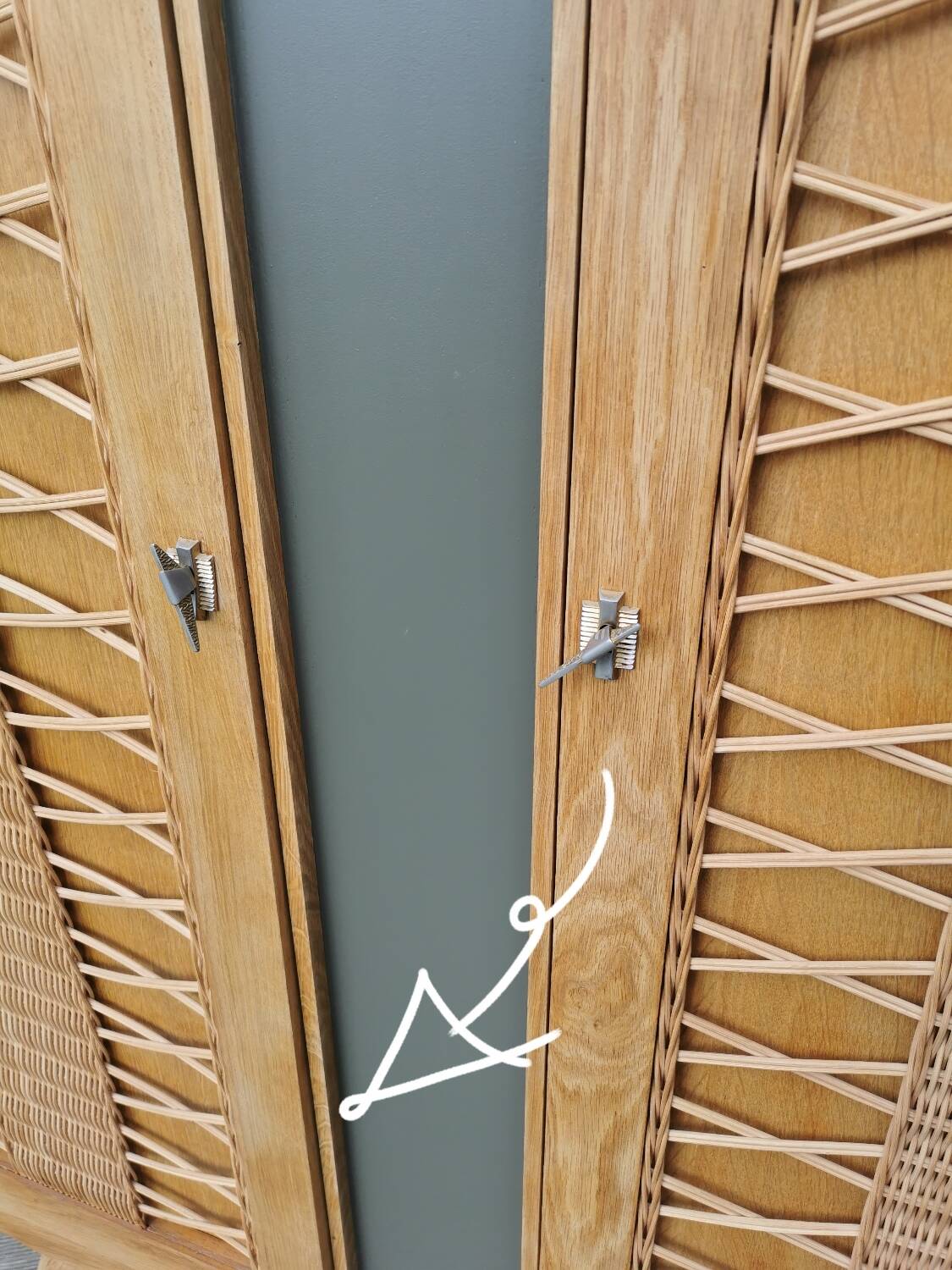 Oak and Rattan wardrobe