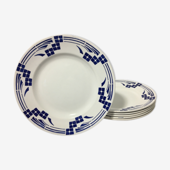 Lot de 6 assiettes plates « moulin des loups » modèle comète