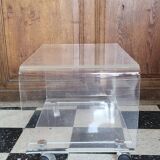 David Lange Plexiglas Coffee Table / Serving Trolley